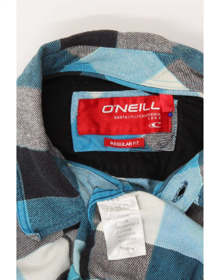 O'Neill Herren-Flanellhemd mit normaler Passform, mittelblaue Gingham-Baumwolle
