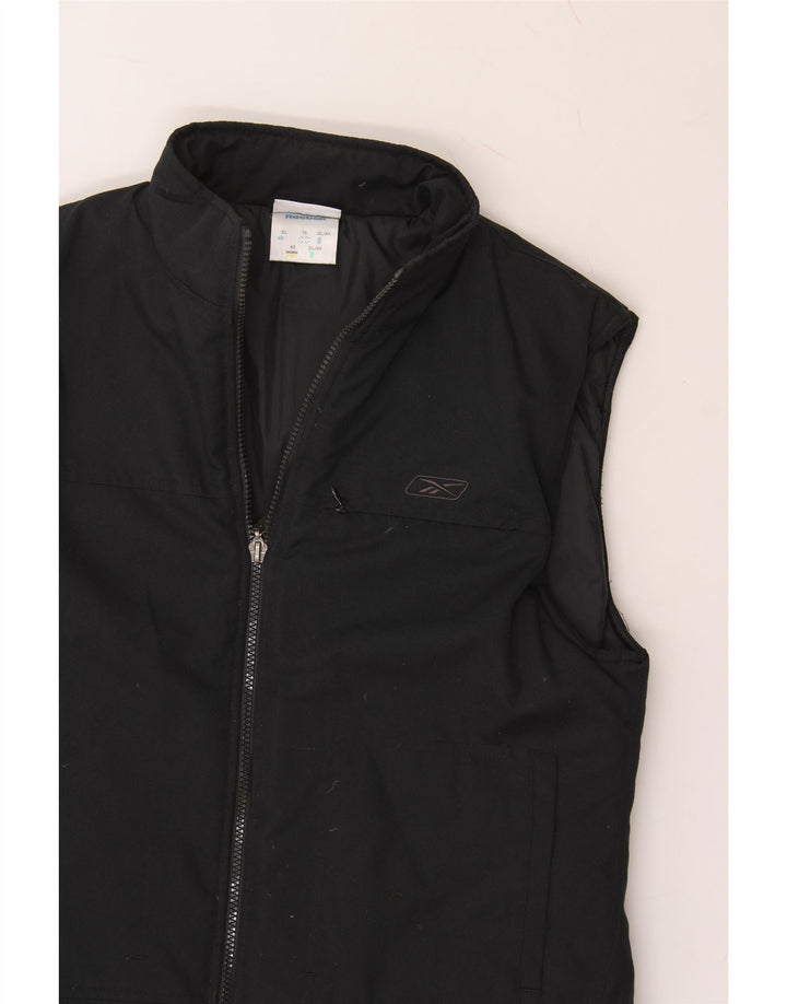 REEBOK Womens Gilet UK 16 Large Black Polyester Vintage Reebok and Second-Hand Reebok from Messina Hembry 