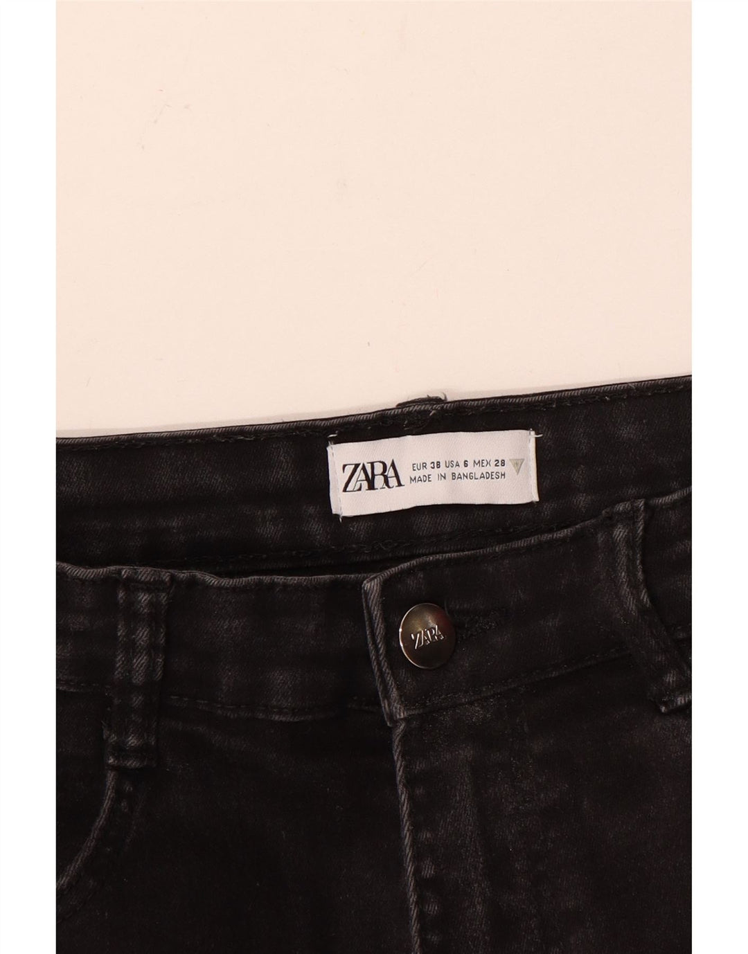 Zara Damen Tapered Jeans EU 38 Small W28 L26 Schwarz