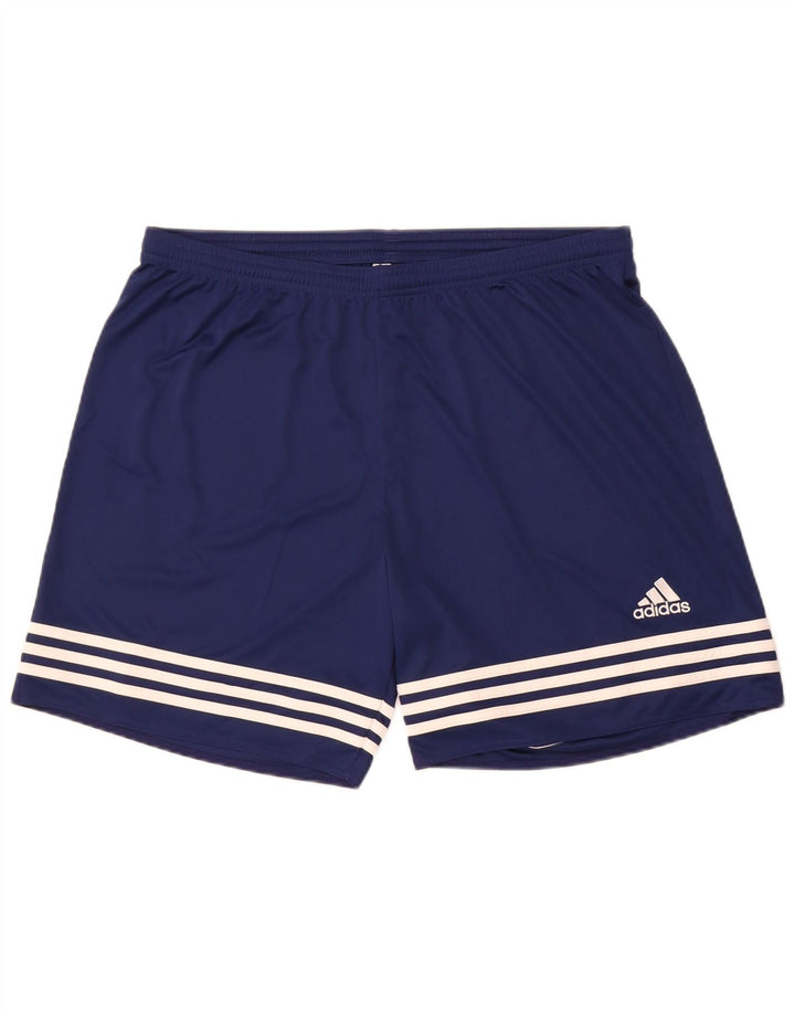 Adidas Herren Climalite Sport Shorts XL Marineblau gestreift Polyester