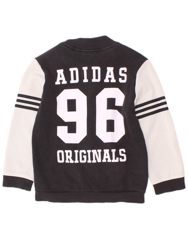 Adidas Jungen Grafik-Trainingsanzug-Top-Jacke, 4–5 Jahre, schwarze Farbblock-Baumwolle