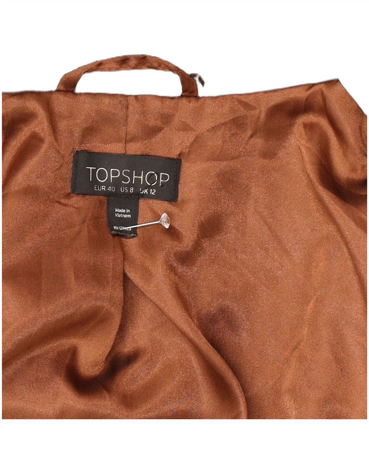 Topshop Damen-Prinzessinnenmantel UK 12 Mittelschwarze Wolle