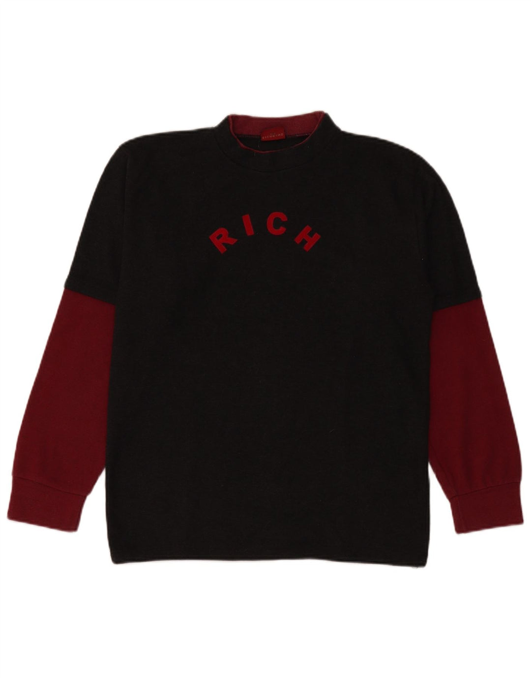 Richmond Herren-Pullover mit grafischem Rundhalsausschnitt, Mittelschwarz, Farbblock