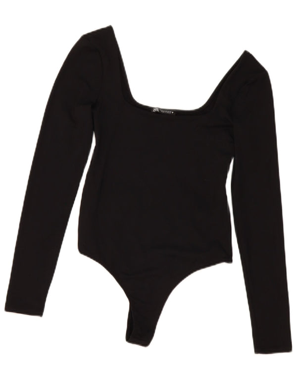 Zara Damen-Body UK 12 Medium Schwarz Polyamid