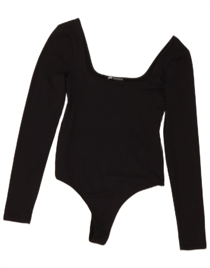 Zara Damen-Body UK 12 Medium Schwarz Polyamid