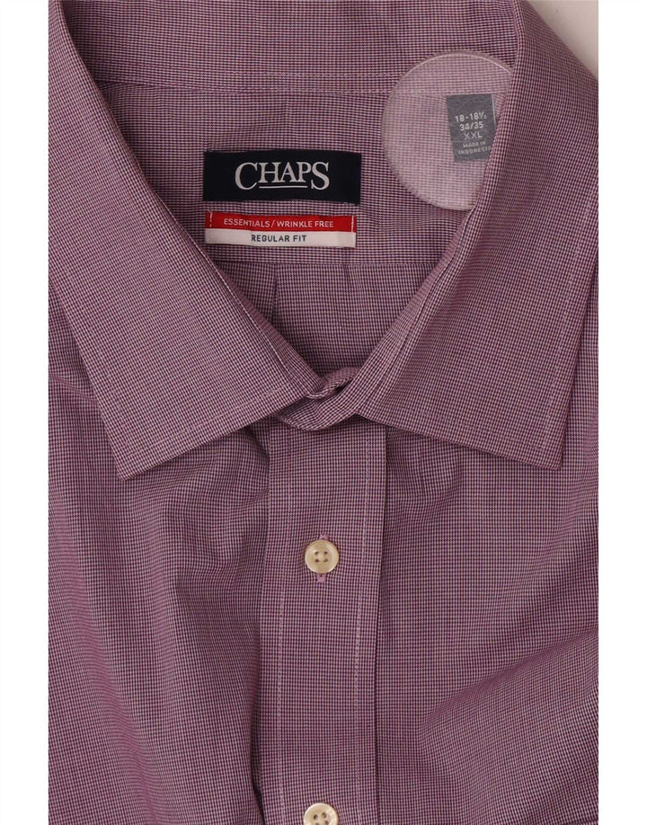 Chaps Herren-Hemd, knitterfrei, Größe 18 1/2 2XL, lila Hahnentrittmuster