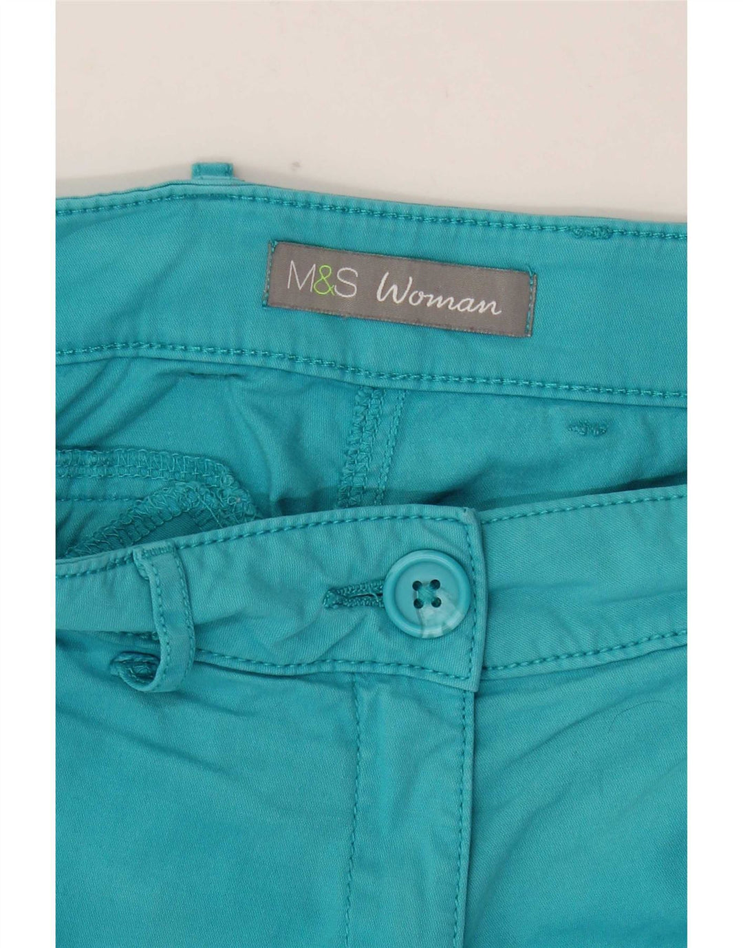 Marks & Spencer Damen Caprihose UK 10 Small W32 L18 Türkis