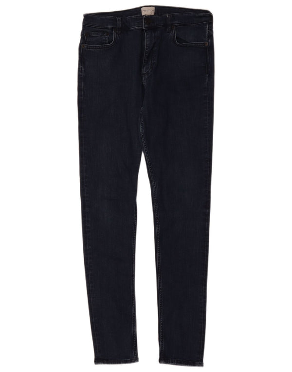 French Connection Damen Skinny Jeans UK 12 Medium W30 L30 Marineblaue Baumwolle