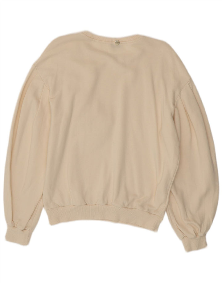 Liu Jo Damen Sweatshirt Pullover UK 14 Medium Off White Floral