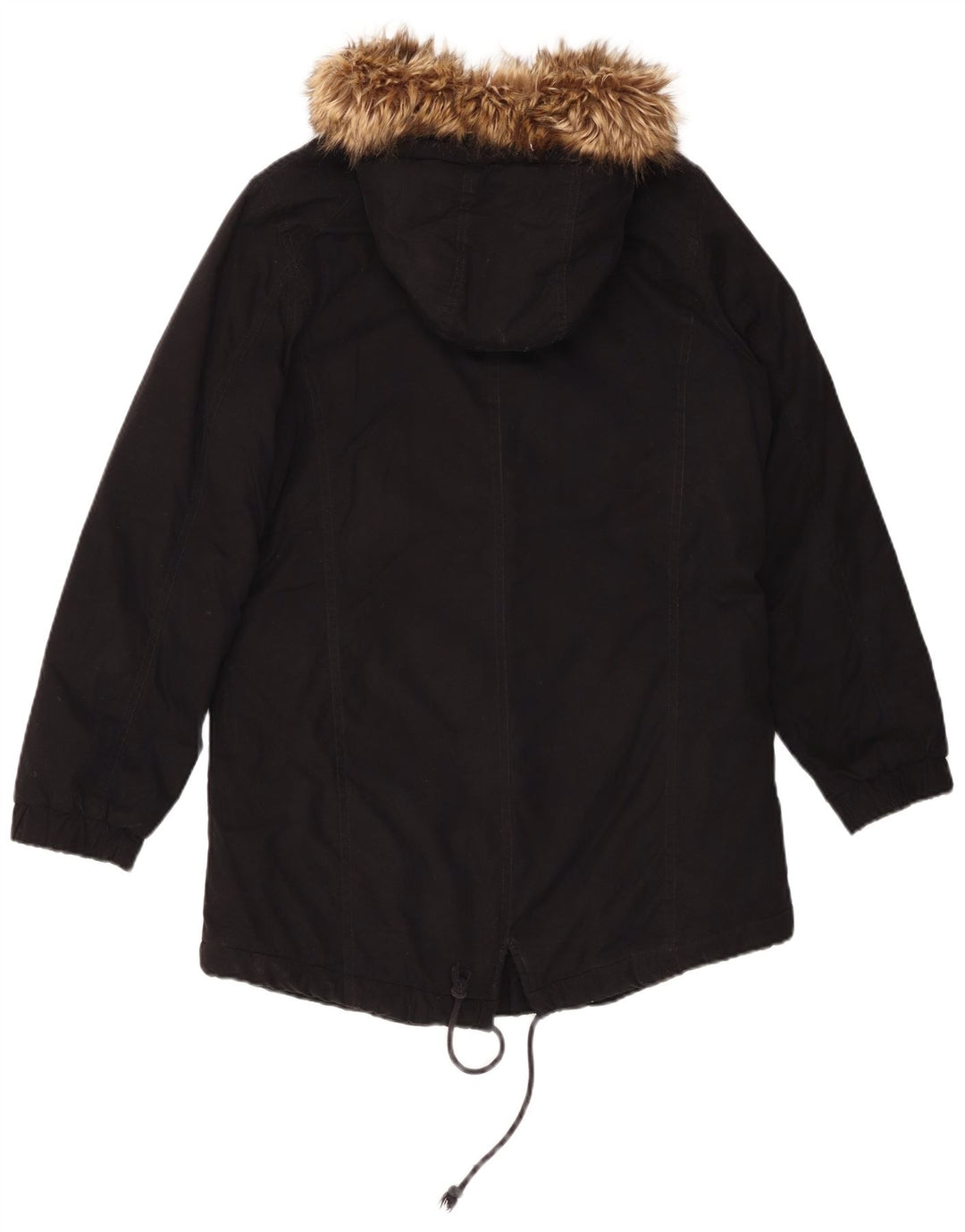 GUESS Damen Parka-Jacke in Übergröße mit Kapuze, Größe S, Größe S, Schwarz, Baumwolle