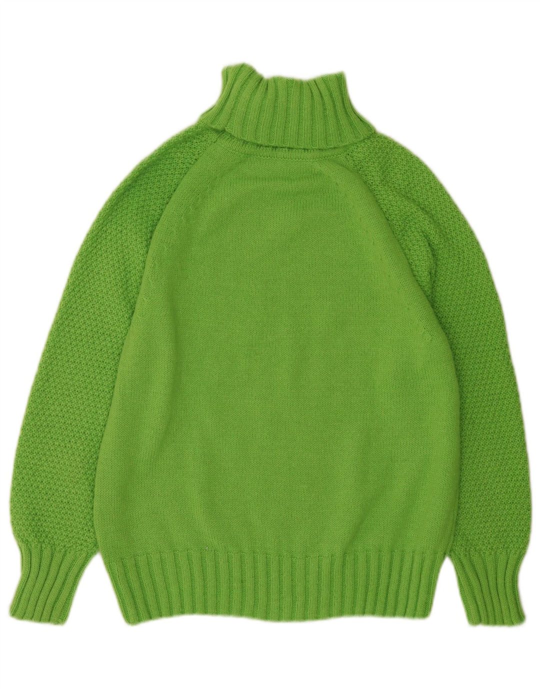 Vintage Damen Übergroßer Rollkragenpullover Pullover UK 10 Klein Grün