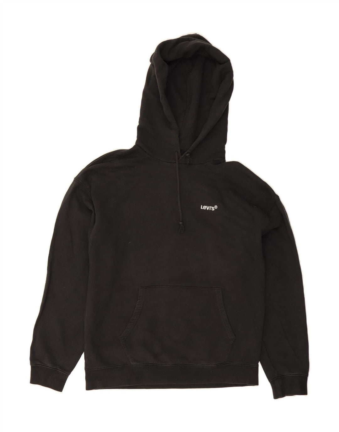 LEVI'S Mens Relaxed Fit Hoodie Jumper Small Black Cotton Vintage Levi's and Second-Hand Levi's from Messina Hembry 