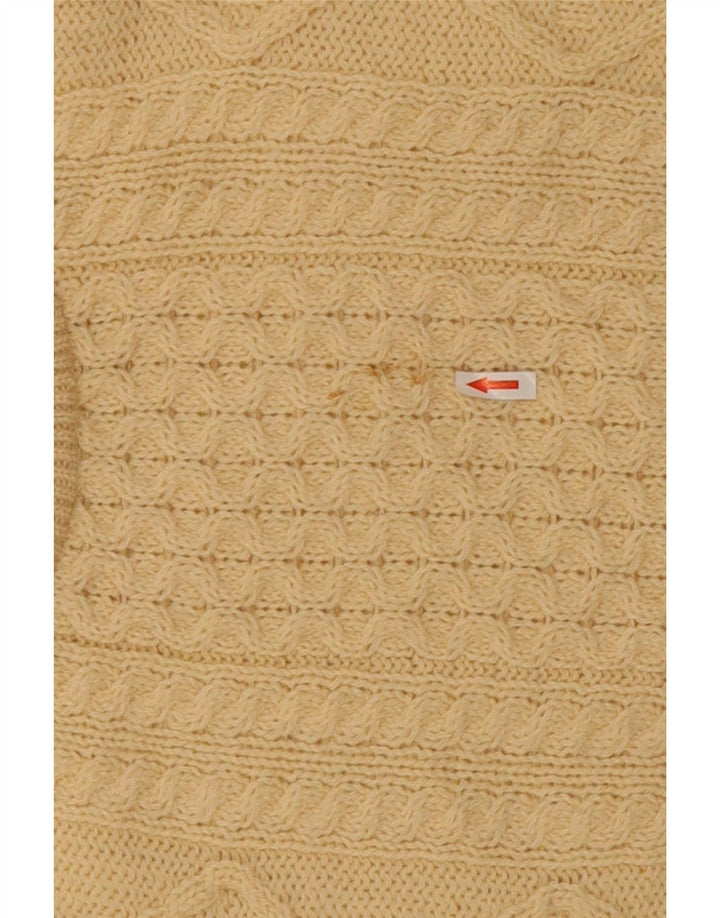 arancrafts Herren-Pullover mit Rundhalsausschnitt, mittelbeige Wolle