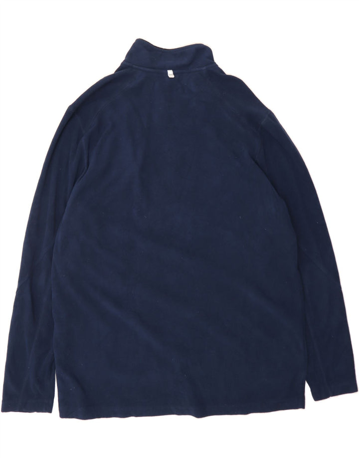 FILA Womens Zip Neck Fleece Jumper XL Navy Blue Polyester Vintage Fila and Second-Hand Fila from Messina Hembry 