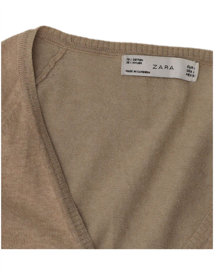 Zara Damen-Cardigan-Pullover UK 14 Large Graues Nylon