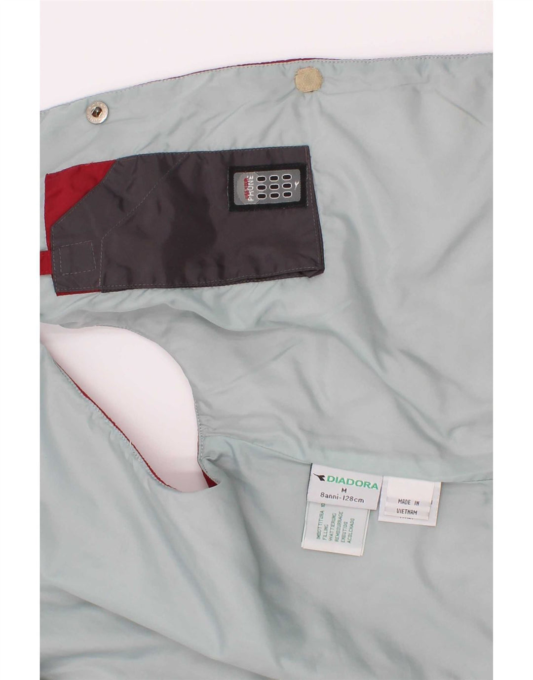 Diadora Wattierte Weste für Jungen, 7–8 Jahre, mittelrotes Polyester