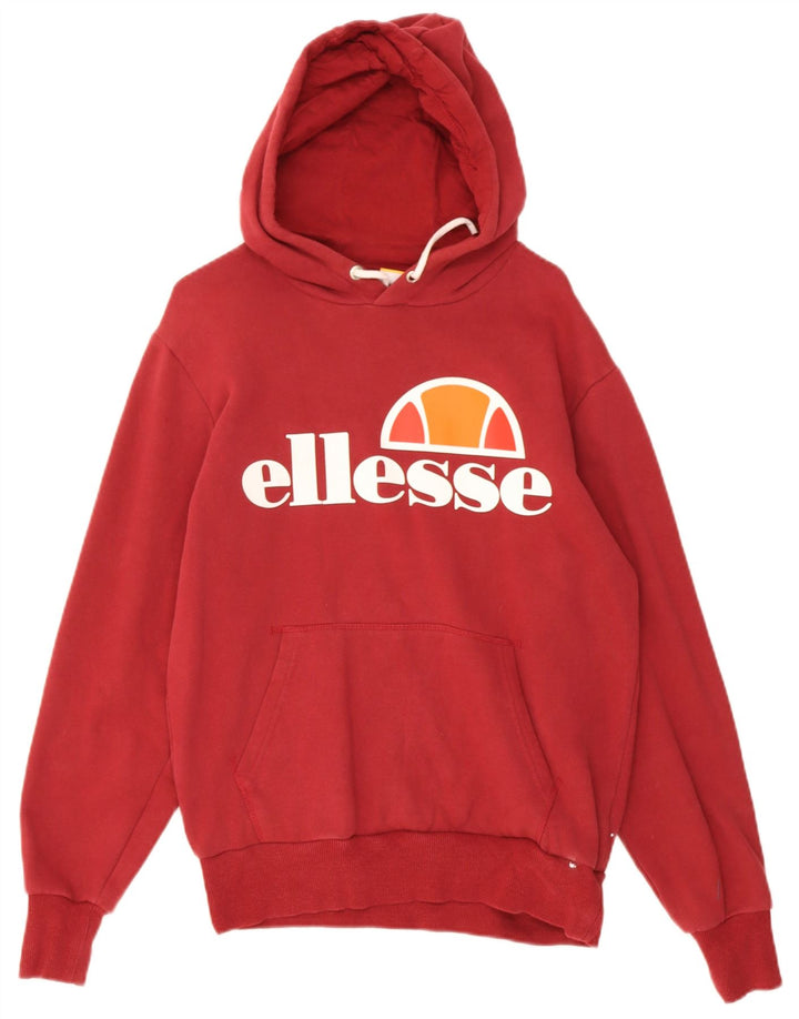 Ellesse Herren-Kapuzenpullover mit Grafik, mittelrote Baumwolle