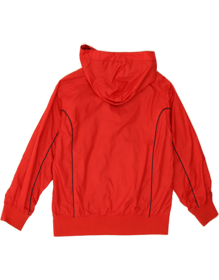 NIKE Girls Hooded Windbreaker Jacket 8-9 Years Small Red Polyester Vintage Nike and Second-Hand Nike from Messina Hembry 