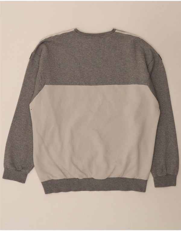 Adidas Herren Sweatshirt Pullover Large Grau Colourblock Baumwolle