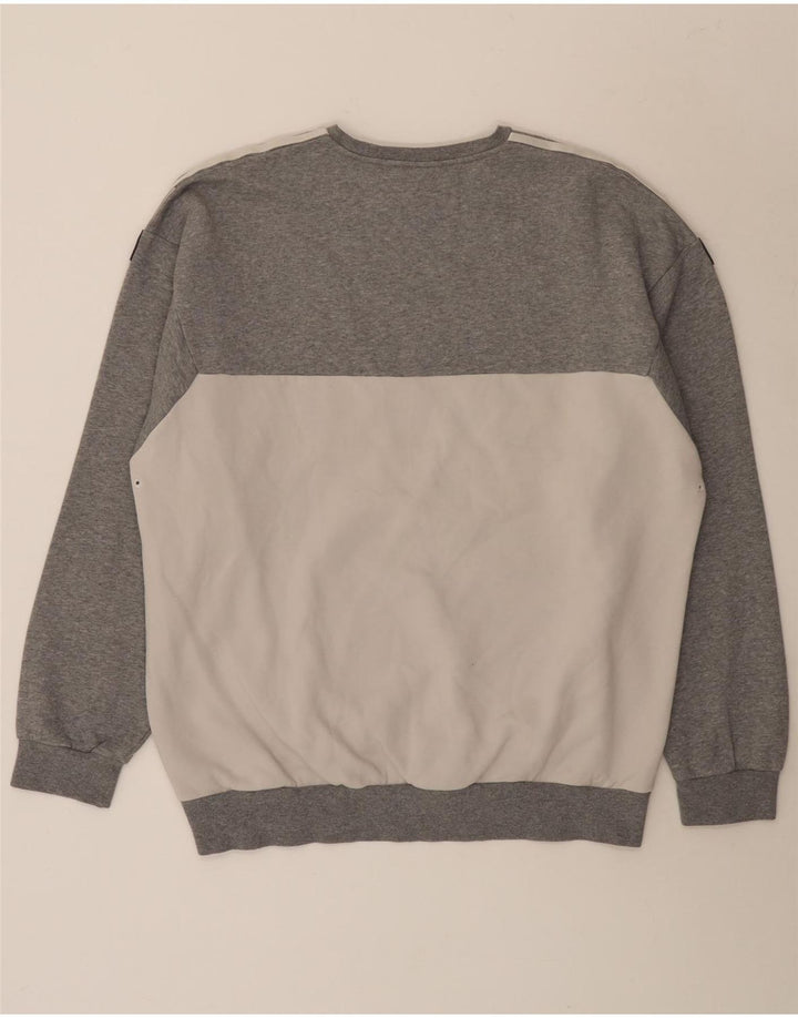 Adidas Herren Sweatshirt Pullover Large Grau Colourblock Baumwolle