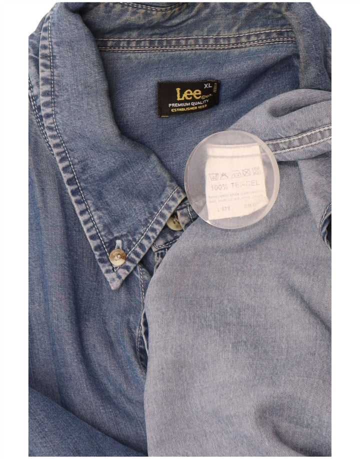 LEE Herrenhemd XL Blau Tencel