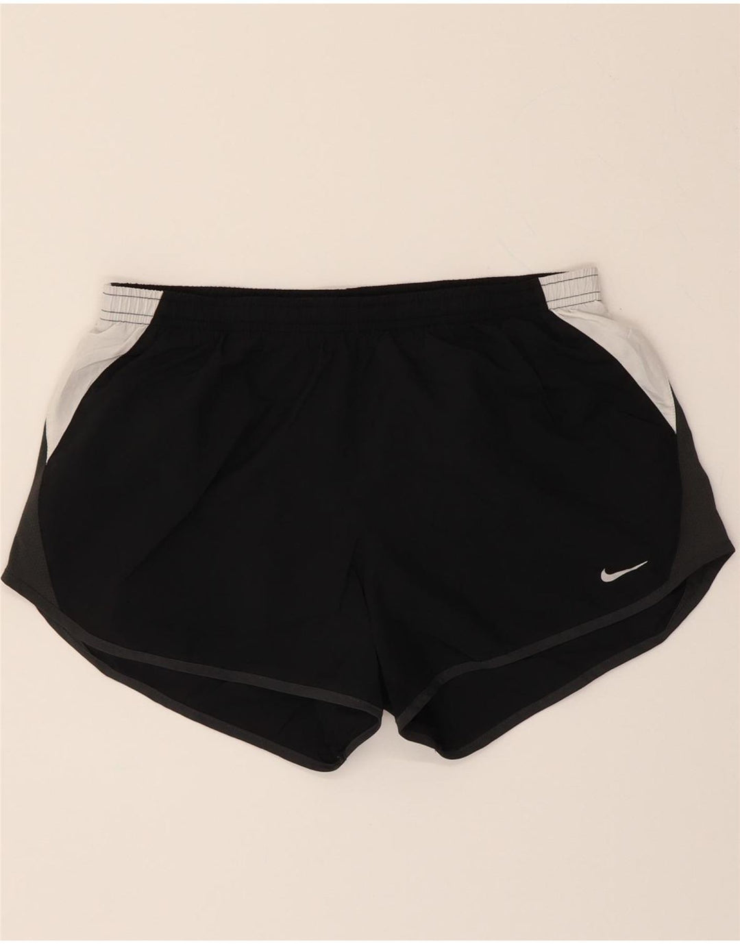NIKE Womens Dri Fit Sport Shorts UK 14 Medium  Black Colourblock Polyester Vintage Nike and Second-Hand Nike from Messina Hembry 
