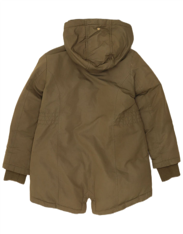 MICHAEL KORS Mädchen-Parkajacke mit Kapuze, 7–8 Jahre, Khaki, Polyester