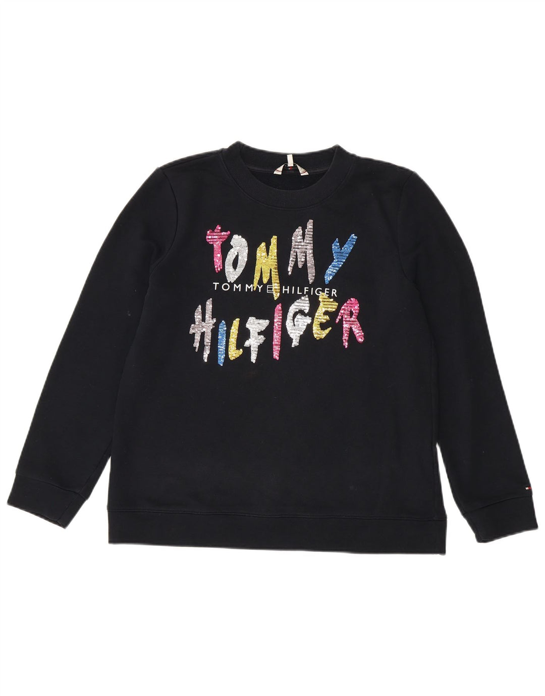 Tommy Hilfiger Damen-Sweatshirt mit Grafik, Gr. 14, mittleres Marineblau