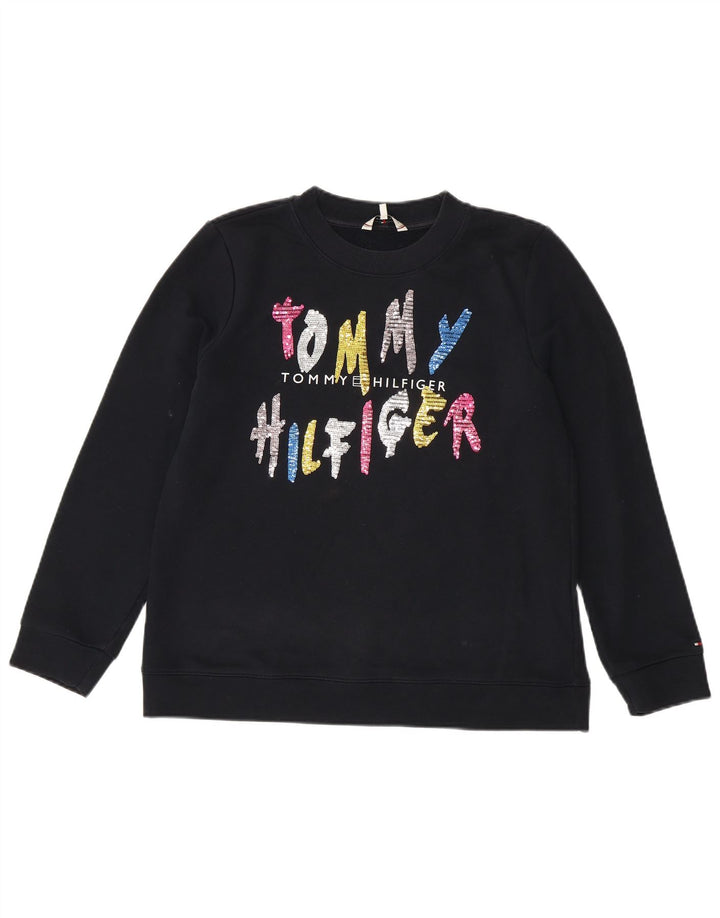 Tommy Hilfiger Damen-Sweatshirt mit Grafik, Gr. 14, mittleres Marineblau