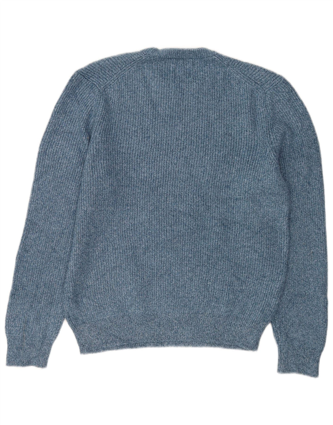 Marks & Spencer Herren-Pullover mit Rundhalsausschnitt, mittelblau geflecktes Polyamid