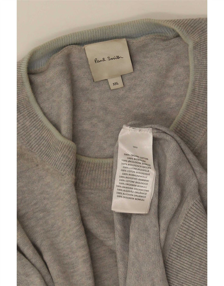 Paul Smith Herren-Pullover mit Rundhalsausschnitt, 2XL, graue Baumwolle
