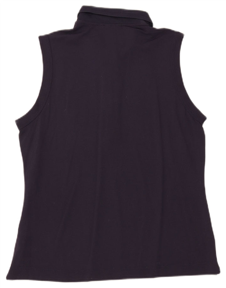 Chervo Damen ärmelloses Poloshirt IT 46 Large Marineblau Polyamid