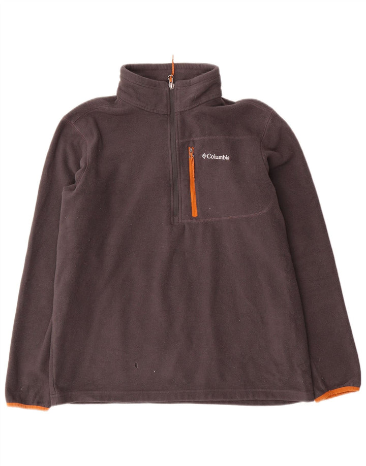 Columbia Herren-Fleecepullover mit Reißverschluss am Hals, großes graues Polyester