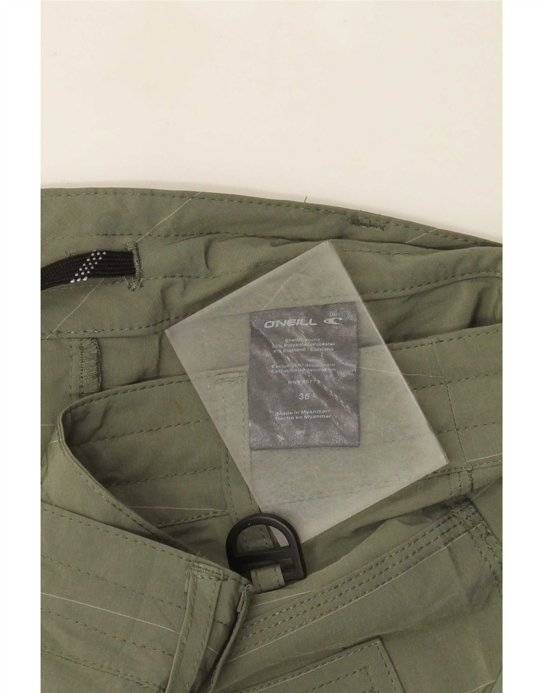 O'Neill Herren-Cargoshorts W36, großes Khaki-gestreiftes Polyester