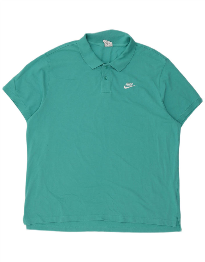 Nike Herren Poloshirt 2XL Türkis Baumwolle