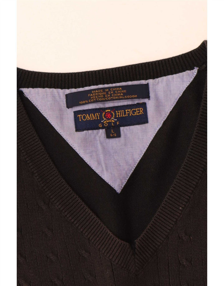 Tommy Hilfiger Herren Weste Tank Top Large Schwarz Baumwolle
