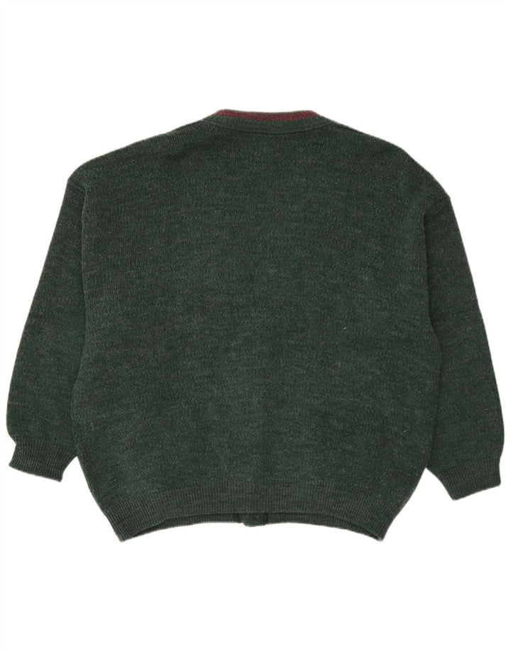 Vintage Herren Cardigan Pullover XL Grüne Wolle