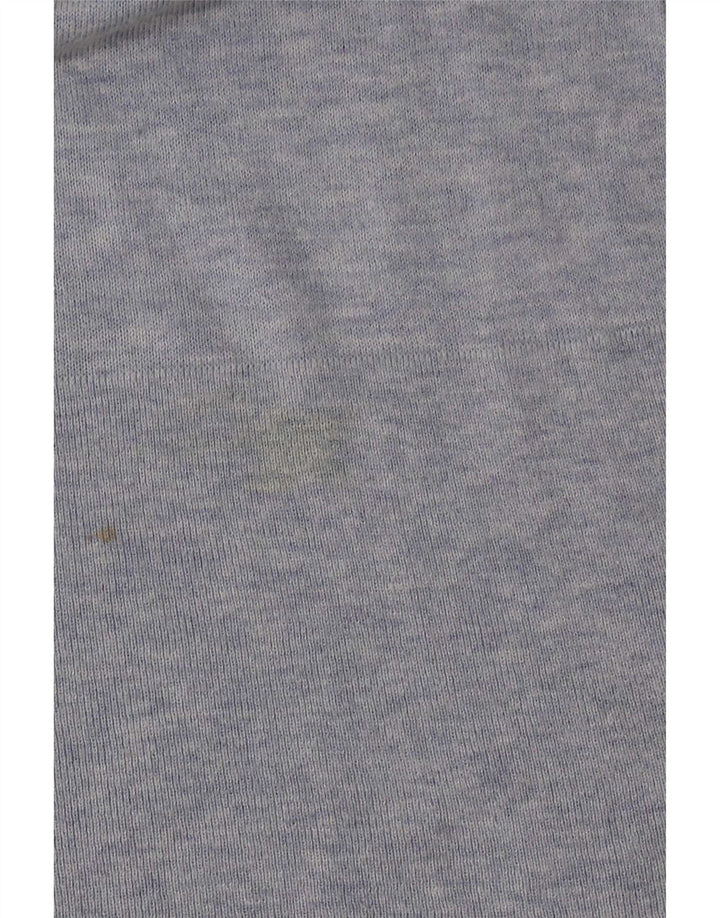 Marks & Spencer Damen Top Langarm UK 12 Mittelblaue Baumwolle