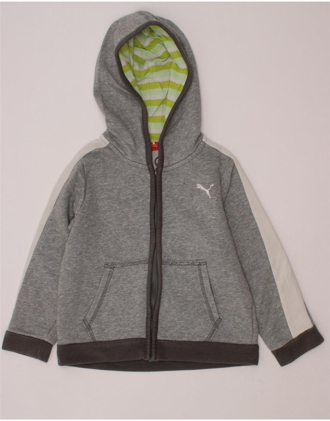 PUMA Boys Zip Hoodie Sweater 2-3 Years Grey Cotton Vintage Puma and Second-Hand Puma from Messina Hembry 