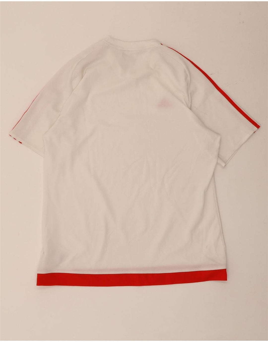 Adidas Herren Climalite T-Shirt Top Large Weiß Colourblock Polyester