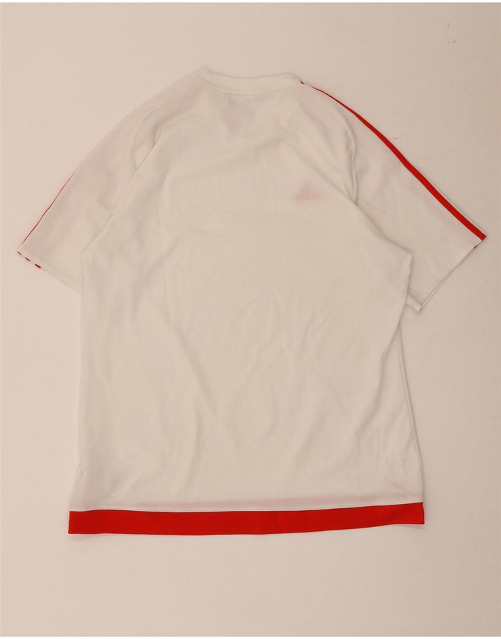 Adidas Herren Climalite T-Shirt Top Large Weiß Colourblock Polyester