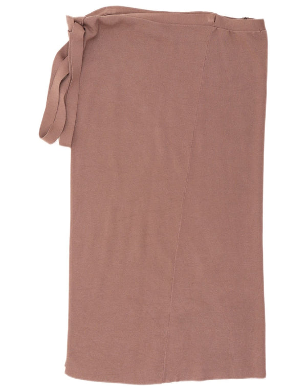 Zara Damen Strick-Wickelrock Medium W28 Braune Viskose