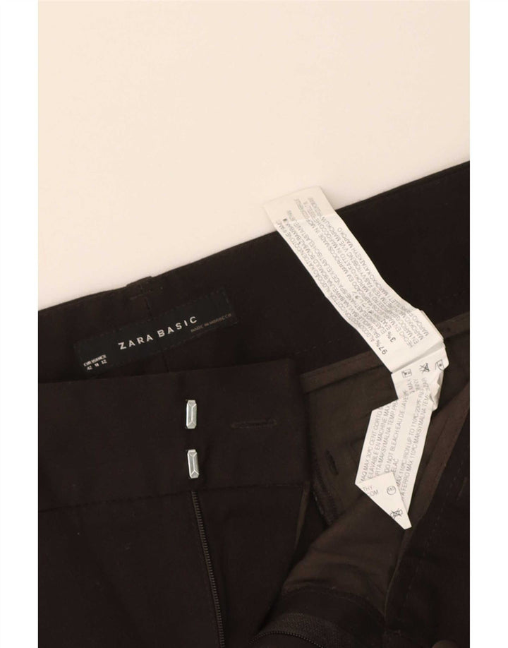 Zara Damen Chinoshorts EU 42 Large W32 Schwarze Baumwolle