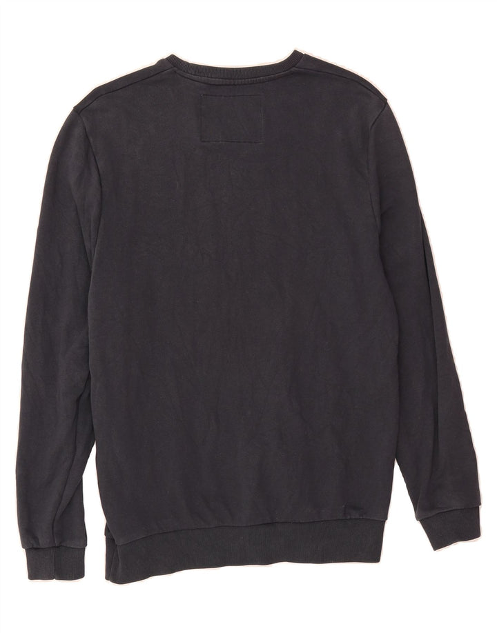 JACK WILLS Mens Graphic Sweatshirt Jumper Small Navy Blue Cotton Vintage Jack Wills and Second-Hand Jack Wills from Messina Hembry 