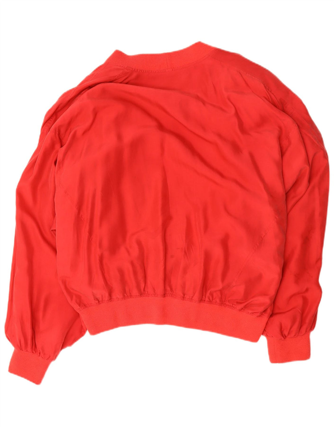Vintage Herren Bomberjacke mit Grafik, UK 42 XL, rote Seide