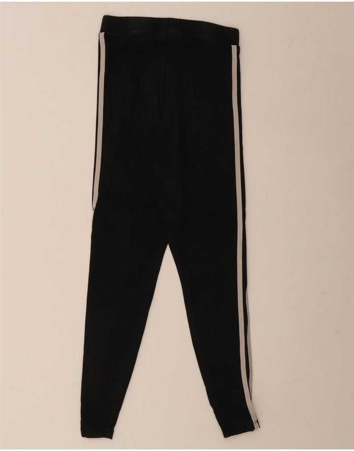 Adidas Damen Leggings UK 10 Small Schwarz Baumwolle