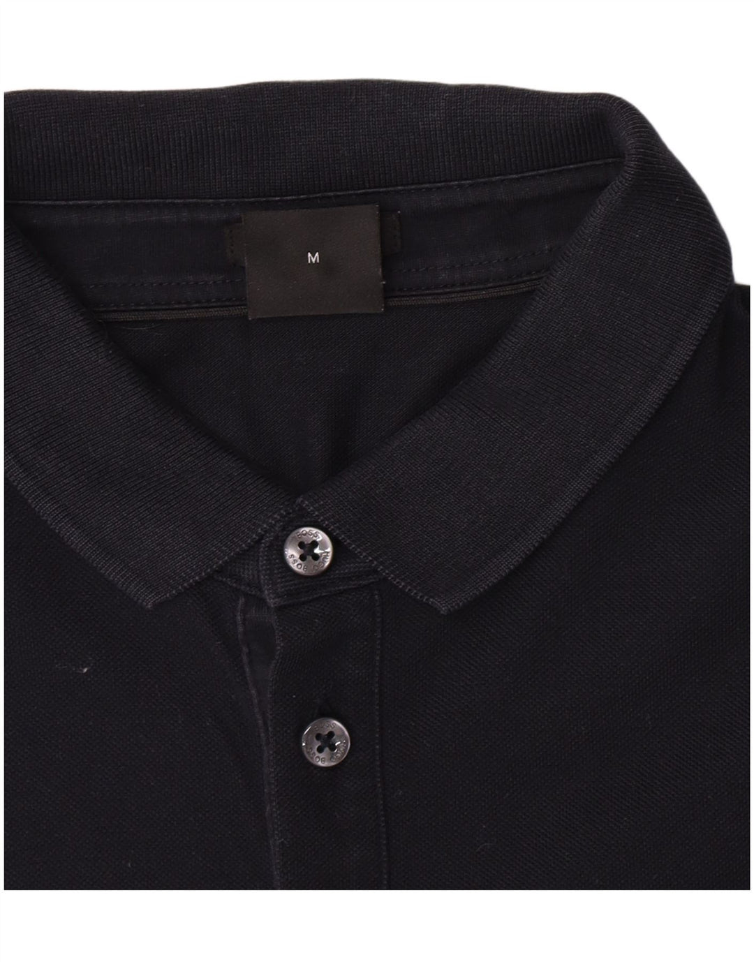 Hugo Boss Herren-Langarm-Poloshirt, mittelmarineblaue Baumwolle