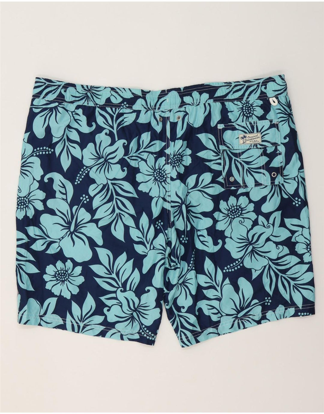MARKS & SPENCER Herren-Badeshorts 2XL Marineblaues Blumenmuster aus Polyester
