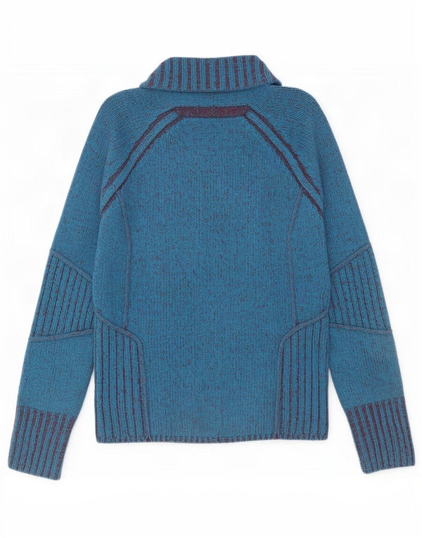 Marlboro Classics Damen-Cardigan mit durchgehendem Reißverschluss, Gr. 18, XL, blaue Lammwolle