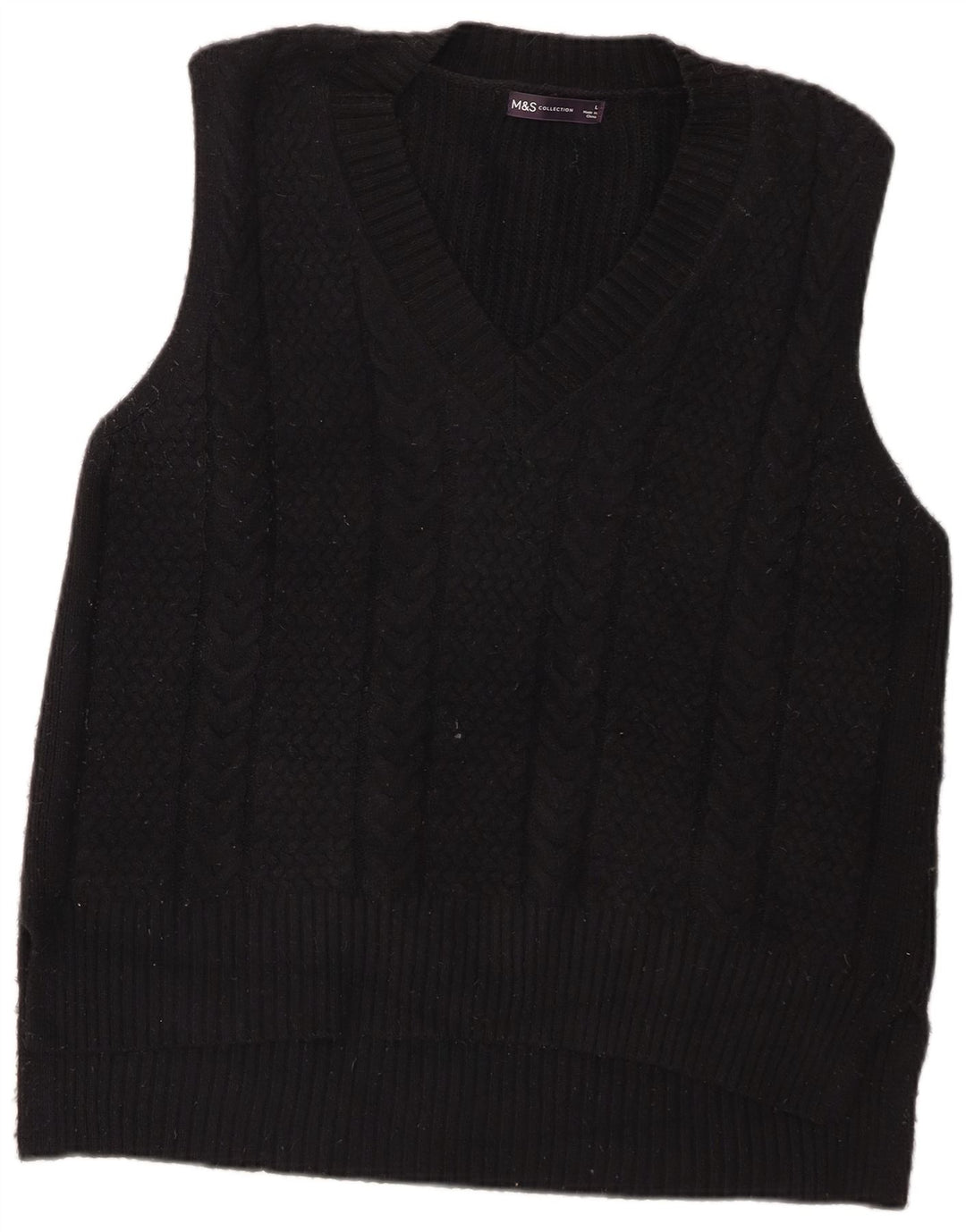 Marks & Spencer Herren Weste Tank Top Large Schwarz Polyester